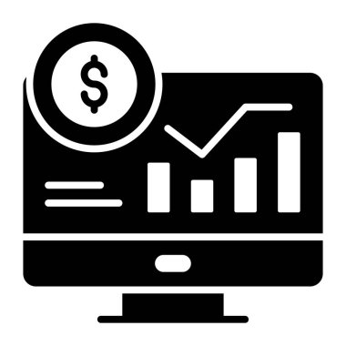 Finansal kazanç analizi, analiz grafiği, iş analizi, izole edilmiş sembol.