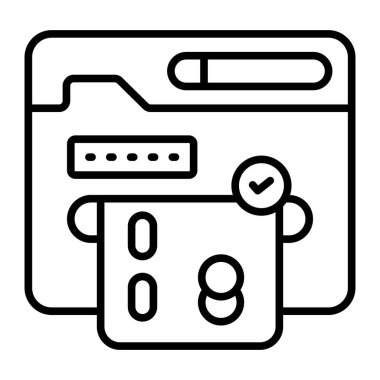 Çevrimiçi bankacılık, Finansal işlem, Çevrimiçi ödeme, bankacılık işlemleri, kaliteli vektör illüstrasyon konsepti. satır simgesi.