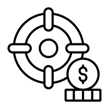 Fon avı, finans elementi, kaliteli vektör çizimi konsepti. satır simgesi.