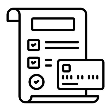 Kredi puanı, kredi raporu, kaliteli vektör çizimi konsepti. satır simgesi.