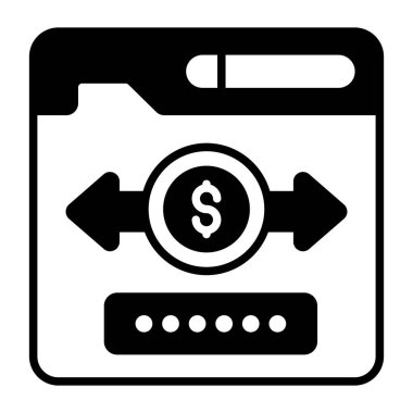 Modern para transferi, denge veya fon transferi, kaliteli vektör çizimi konsepti. Karışık simge sembolü.