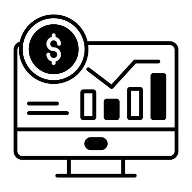 Finansal kazançlar, analitik grafikler, iş analizleri, izole edilmiş karışık simgeler..