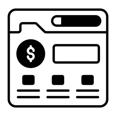 Banka mevduatı ve para, Tasarruf Hesabı çevrimiçi bankacılık web sayfası iş yönetimi, Karışık simge sembolü.