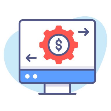 Finansal hizmetler, finans sektörü, kaliteli vektör illüstrasyon konsepti. Düz çizgi simgesi.