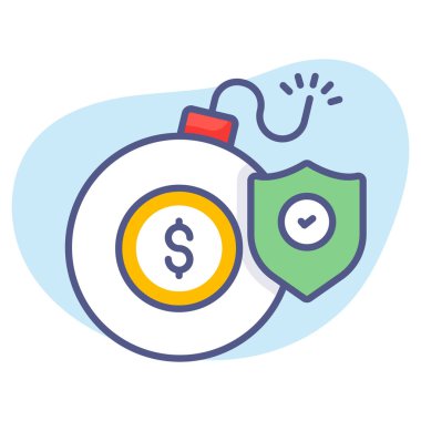 Risk Yönetimi Yaratıcı Fikir Modern Düz çizgi simgesi.