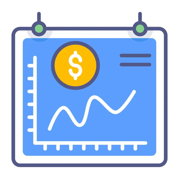 財務生産性グラフ 統計ダッシュボード 株式市場 収益成長 プレミアム品質ベクトルイラストコンセプト フラットラインアイコンシンボル — ストックベクタ