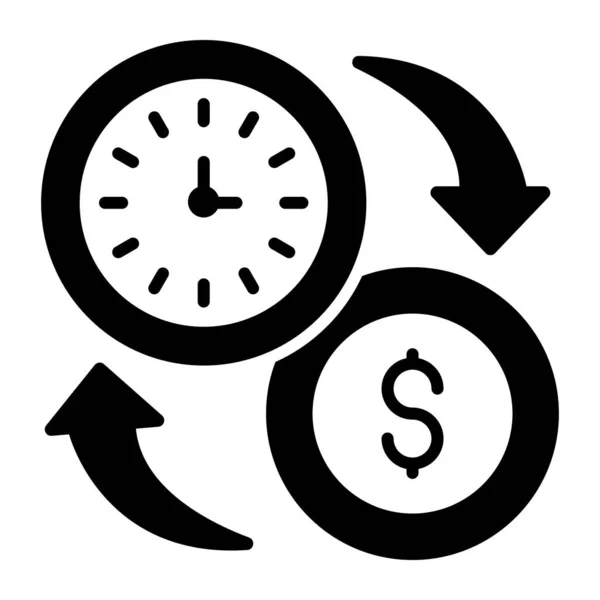 Tiempo Dinero Dinero Rápido Inversiones Negocios Ahorros Financieros Concepto Ilustración — Archivo Imágenes Vectoriales