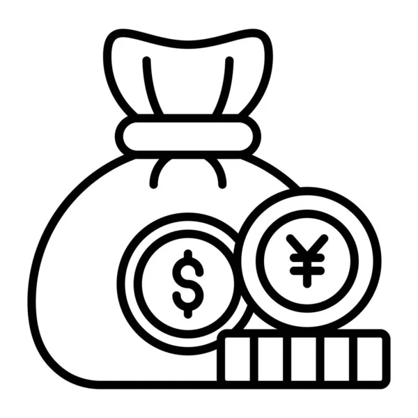 Saco Dinheiro Riqueza Conceito Ilustração Vetorial Qualidade Premium Símbolo Ícone — Vetor de Stock