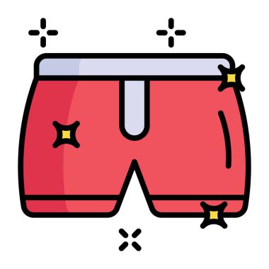 Modern tarzda düzenlenebilir bir iç çamaşırı ikonu, plaj kıyafeti.