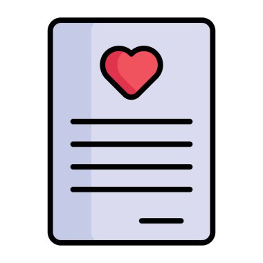 Modern tarzda bir aşk tebrik kartı simgesi.