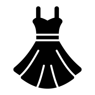 Güzel bir parti elbisesi ikonu, vektör ikonu.