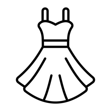 Güzel bir parti elbisesi ikonu, vektör ikonu.