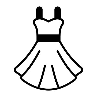 Güzel bir parti elbisesi ikonu, vektör ikonu.