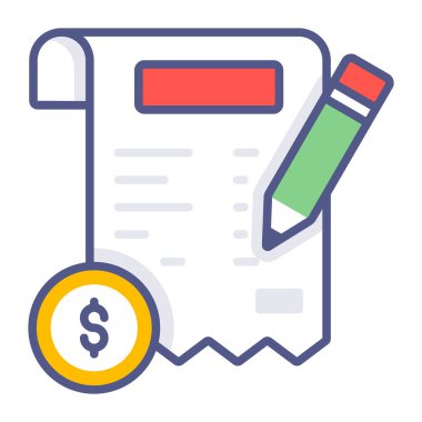 Fatura ödeme Modern kavramlar tasarım, vektör illüstrasyonu