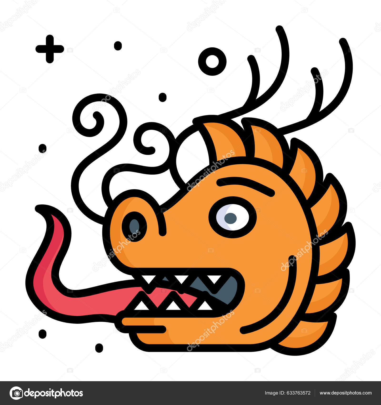 Dragon Vector Design Isolated White Background Stock Vector by