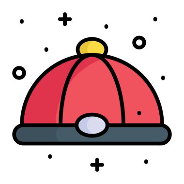 Beyaz arkaplanda Çin şapka vektör simgesi izole