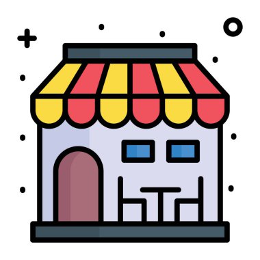 Moda tarzında iyi tasarlanmış restoran inşa vektörü