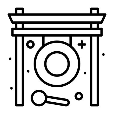 Modern ve modaya uygun Çin gong vektör simgesi