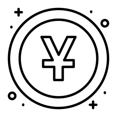 Modern tarzda Çin yen sikke vektör tasarımı