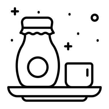 Modern ve modaya uygun sake vektör tasarımı simgesi