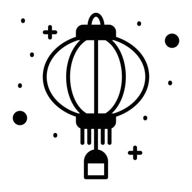 Çin fenerinin modern ve modaya uygun vektör tasarımı