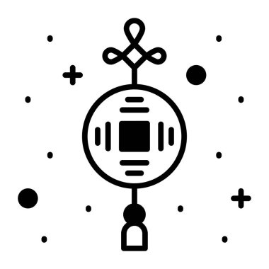 Çin şanslı sikke vektör tasarımı moda simgesi