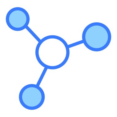 Molekül vektör çizgisi simgesi, okul ve eğitim simgesi