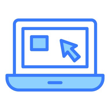 dizüstü bilgisayar vektör çizgisi simgesi, okul ve eğitim simgesi