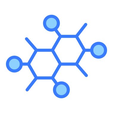 Moleküler vektör çizgisi simgesi, okul ve eğitim simgesi