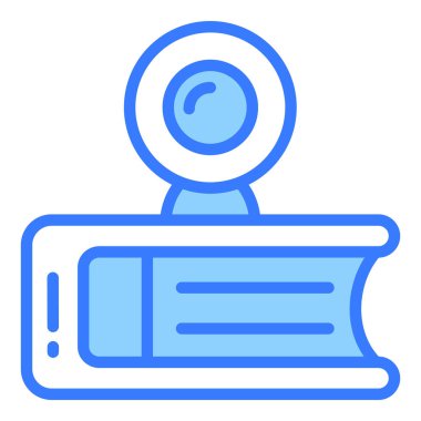 video ders çizgisi simgesi, okul ve eğitim simgesi