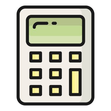 hesap makinesi vektörü düz simgesi, okul ve eğitim simgesi