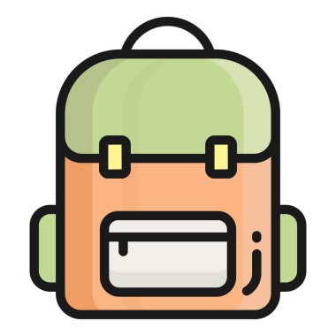 okul çantası vektör düz simgesi, okul ve eğitim simgesi