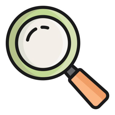 Büyüteç vektör düz simgesi, okul ve eğitim simgesi