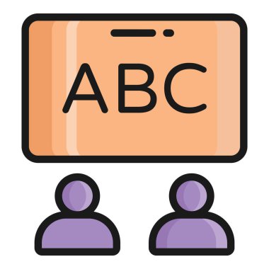 sınıf vektörü düz simgesi, okul ve eğitim simgesi