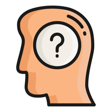 şüphe vektör düz simgesi, okul ve eğitim simgesi