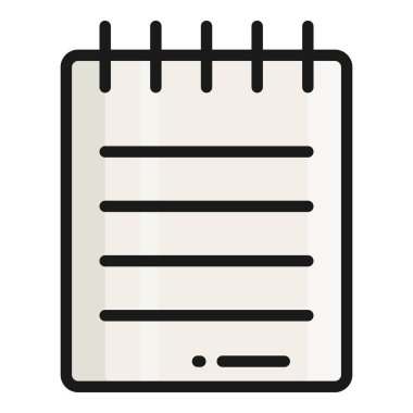 notepad vektör düz simgesi, okul ve eğitim simgesi