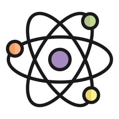 Fizik vektörü düz simgesi, okul ve eğitim simgesi