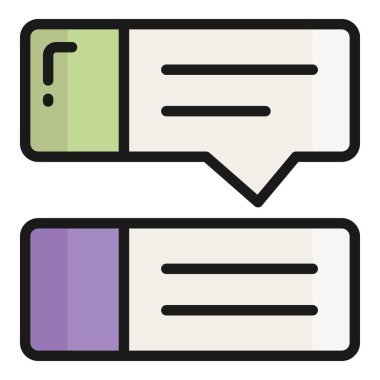 sohbet vektörü düz simgesi, okul ve eğitim simgesi