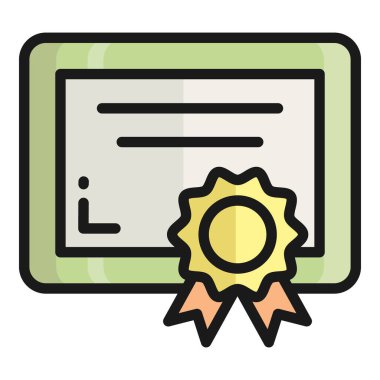 diploma vektörü düz simgesi, okul ve eğitim simgesi