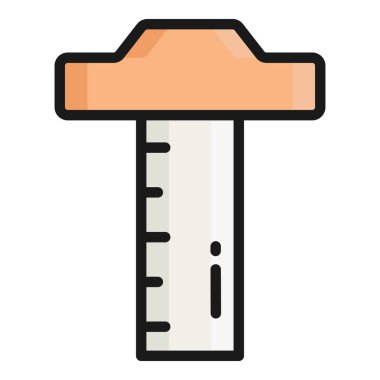 cetvel vektör düz simgesi, okul ve eğitim simgesi