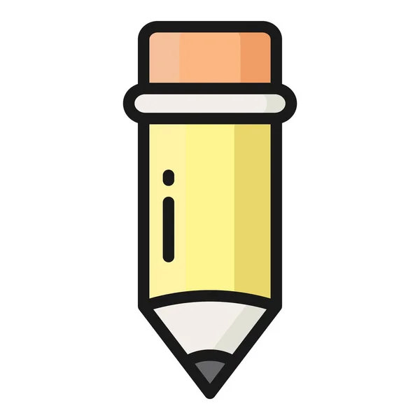 Pencil Vector Flat Icon School Education Icon — Vetor de Stock