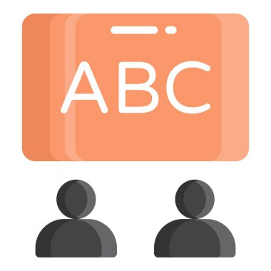 sınıf vektörü düz simgesi, okul ve eğitim simgesi