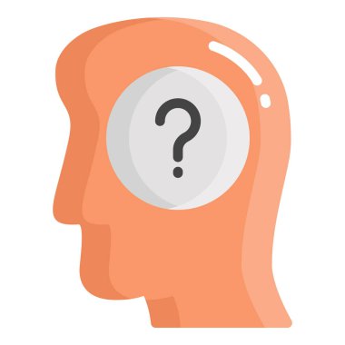 şüphe vektör düz simgesi, okul ve eğitim simgesi