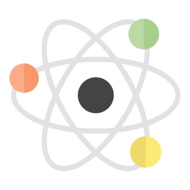 Fizik vektörü düz simgesi, okul ve eğitim simgesi