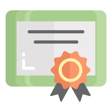 diploma vektörü düz simgesi, okul ve eğitim simgesi