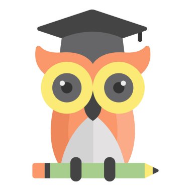 bilgelik vektörü düz simgesi, okul ve eğitim simgesi