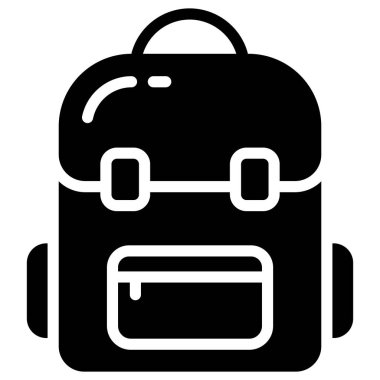 okul çantası vektör simgesi, okul ve eğitim simgesi