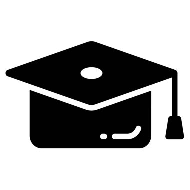 mezuniyet şapka vektör simgesi, okul ve eğitim simgesi