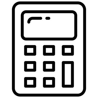 hesap makinesi vektör çizgisi simgesi, okul ve eğitim simgesi