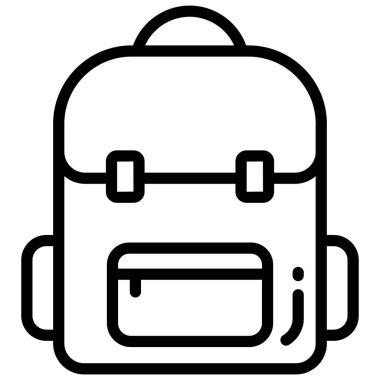 çanta vektör çizgisi simgesi, okul ve eğitim simgesi